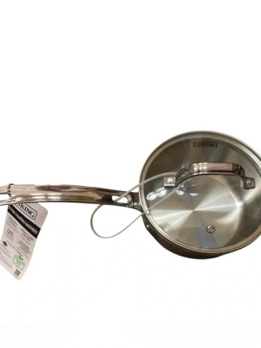 1.5 Qt Viking Stainless Steel Saucepan with Glass Lid, 3-Ply New